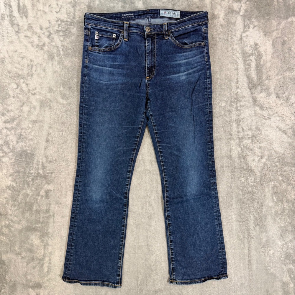 AG Adriano Goldschmied The Jodi Flare Crop Jeans Womens Size 30 Blue Dark Wash